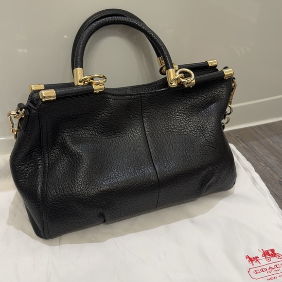 Coach Madison Handbag with Pebbled Black Leather - Picture 6 of 12